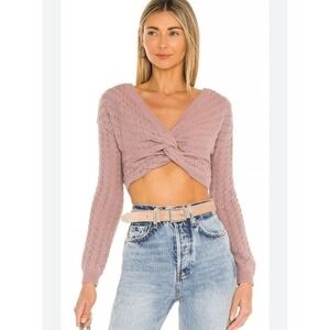 Majorelle Revolve Brianna Twist Front Crochet Knit‎ Sweater Balletcore Coquette